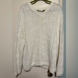 Bobbie Brooks V-Neck Sweater in Cream